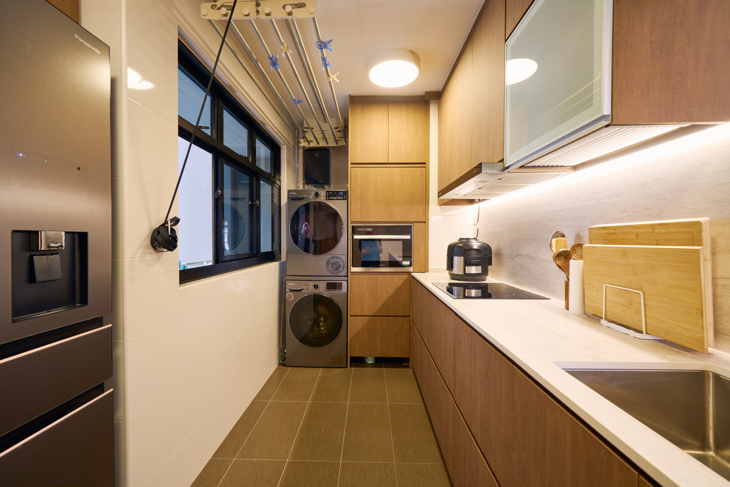 kitchen carpentry in singapore showing double cabinets