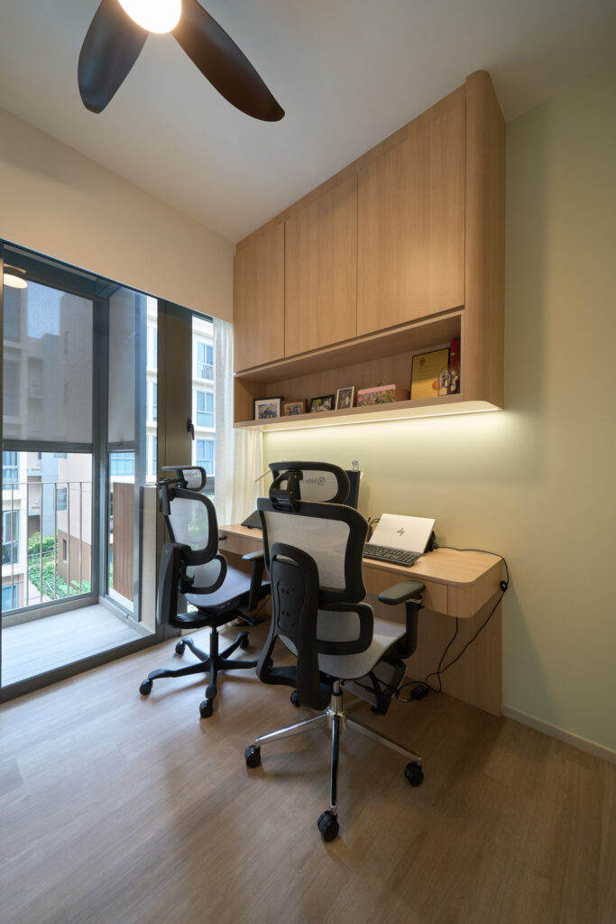 Home office set up in a condo study room