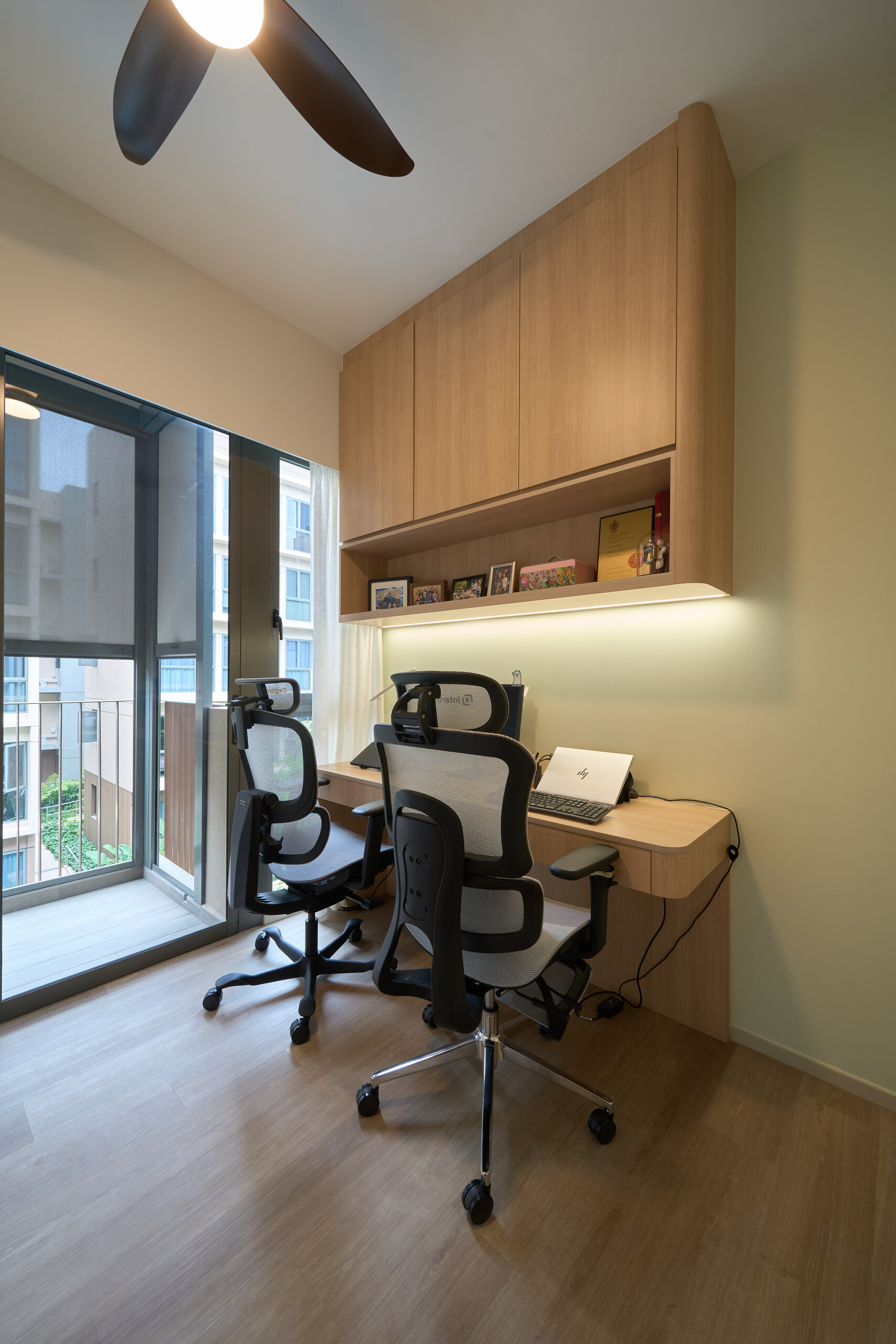 Home office set up in a condo study room