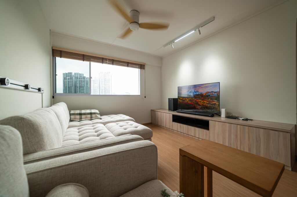 japandi home with carpentry and power outlet tracks